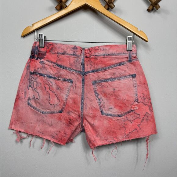 New John Elliott Brady Denim Shorts in Spin Art Women's Size 26 - Picture 4 of 9